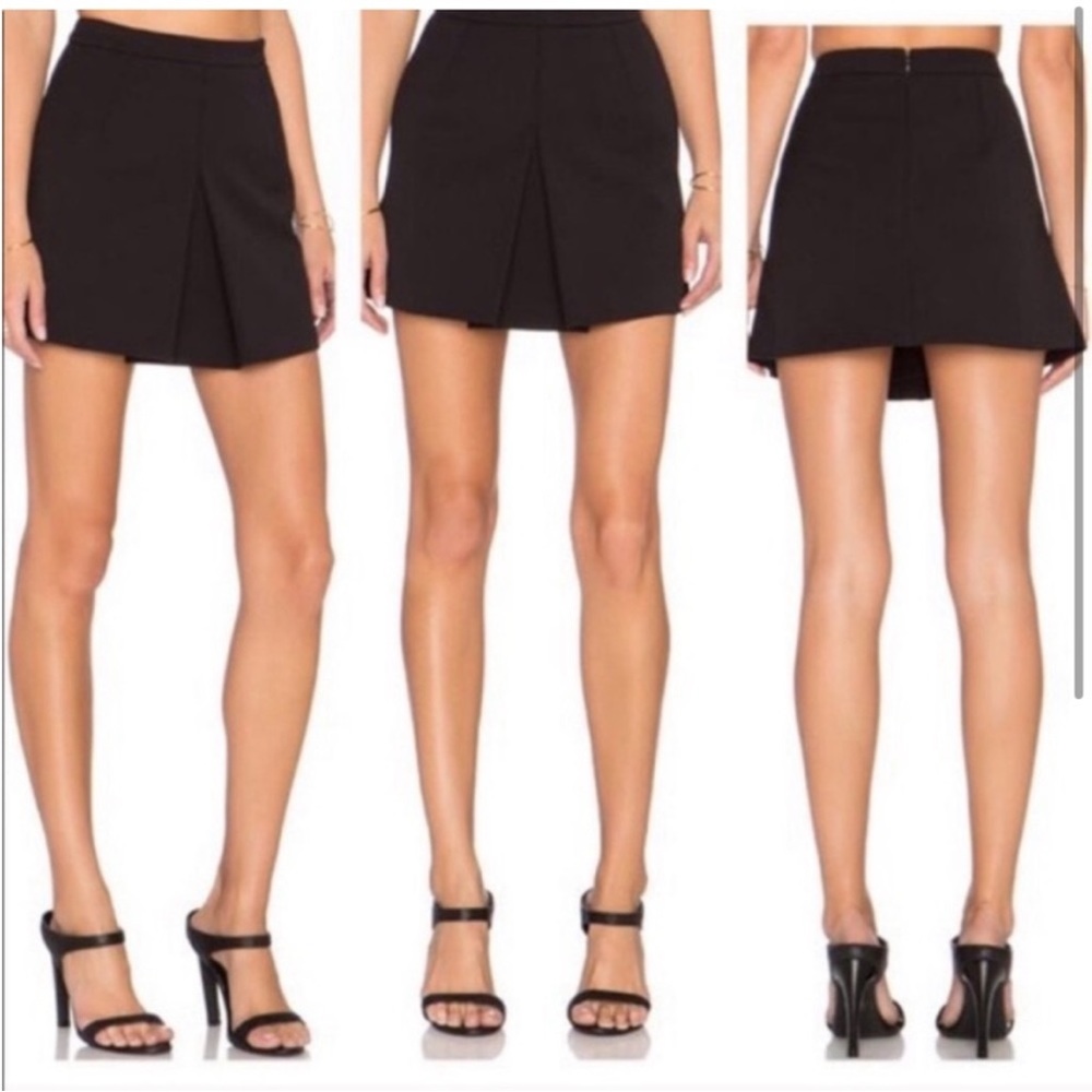 Express Black Inverted Pleat Mini Skirt
